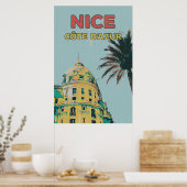 Nice Côte d'Azur Negresco illustratie Frankrijk Poster (Keuken)