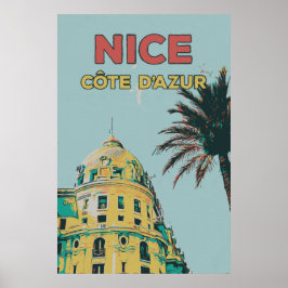 Nice Côte d'Azur Negresco illustratie Frankrijk Poster
