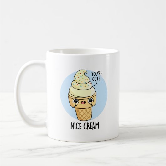 Nice Cream Funny Ice Cream Pun Koffiemok (Links)