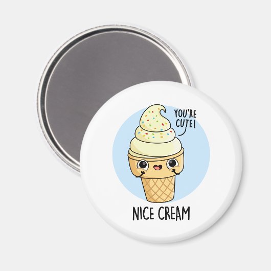 Nice Cream Funny Ice Cream Pun Magneet (Voorkant / Achterkant)