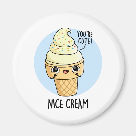 Nice Cream Funny Ice Cream Pun Magneet (Voorkant)