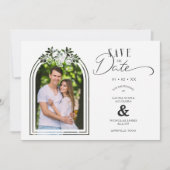 Nice Floral Arch Effect Romantic Wedding Photo Save The Date (Voorkant)
