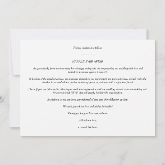 Nice Floral Arch Effect Romantic Wedding Photo Save The Date (Achterkant)