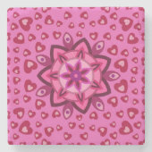 NICE FLOWER HEARTS LOVE VALENTIJN, BIRTHDAG, GIFT STENEN ONDERZETTER (Voorkant)