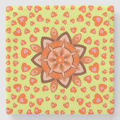 NICE FLOWER HEARTS LOVE VALENTIJN, BIRTHDAG, GIFT STENEN ONDERZETTER (Voorkant)