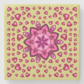 NICE FLOWER HEARTS LOVE VALENTIJN, BIRTHDAG, GIFT STENEN ONDERZETTER (Voorkant)