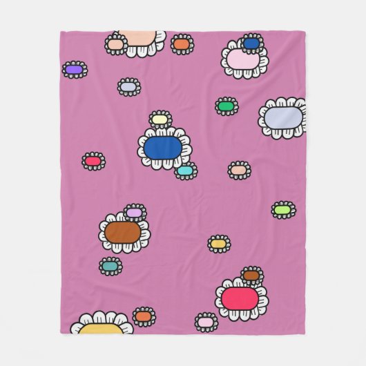 nice flowers fleece deken (Voorkant)