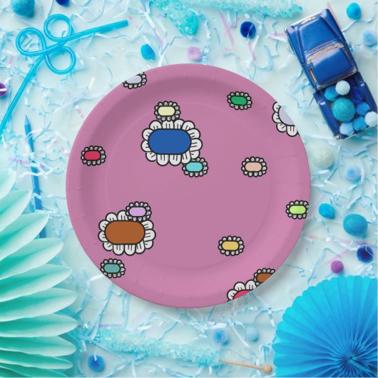 nice flowers papieren bordje (Feest)