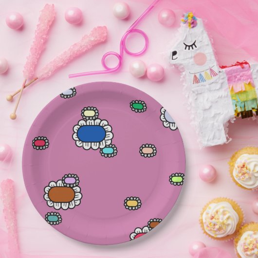 nice flowers papieren bordje (Feest)