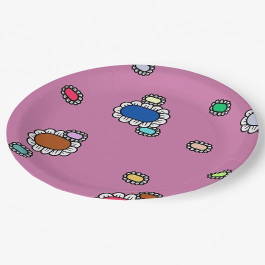 nice flowers papieren bordje (Gekanteld)