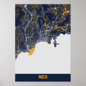 Nice - France Bluefresh City Map Poster (Voorkant)