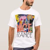 Nice France, Graffiti Muurschildering Shirt, Manne T-shirt (Voorkant)