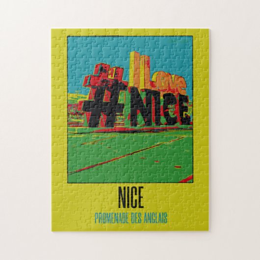 Nice France Promenade des Anglais avenue Legpuzzel (Verticaal)