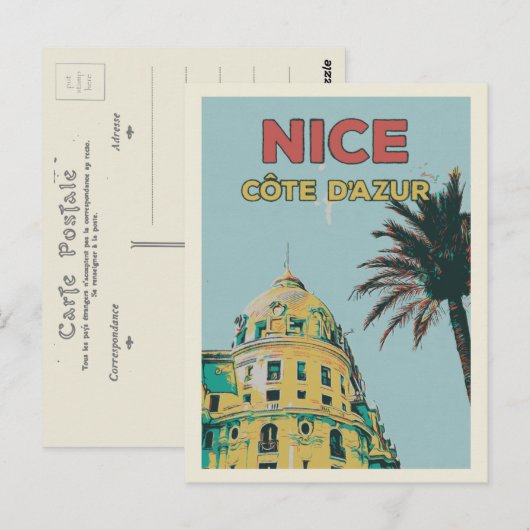 Nice France Promenade des Anglais, hotel Negresco Briefkaart (Voorkant / Achterkant)