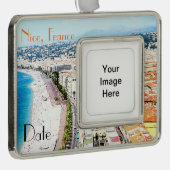 Nice France  reisversiering Verzilverd Omlijst Ornament (Rechts)
