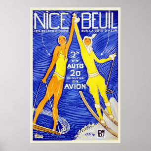 Nice France Riviera Vintage Poster