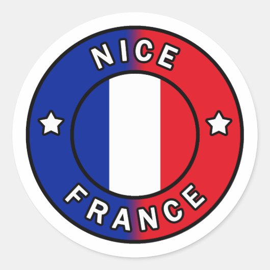 Nice France Ronde Sticker (Voorkant)