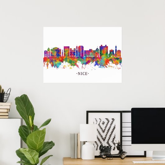 Nice France Skyline Poster (Thuiskantoor)