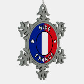 Nice France Tin Sneeuwvlok Ornament (Links)