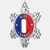 Nice France Tin Sneeuwvlok Ornament (Rechts)