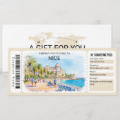 Nice France Trip Boarding Pass Ticket Kaart (Voorkant / Achterkant)