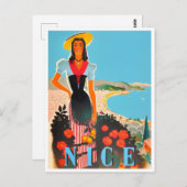 Nice France vintage-reis Briefkaart (Voorkant / Achterkant)