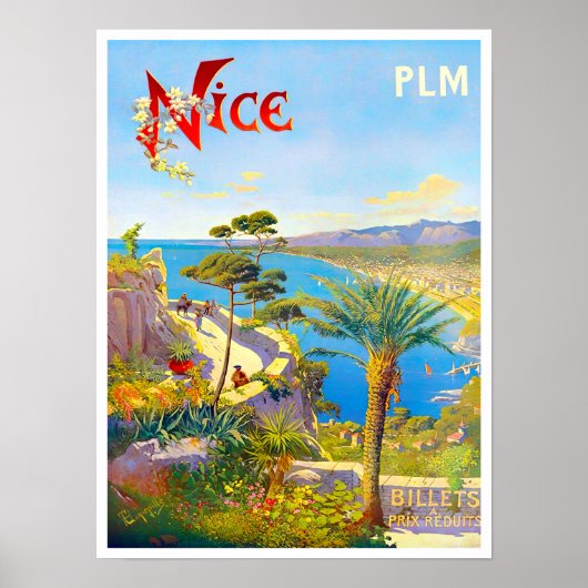 Nice France vintage-reis Poster (Voorkant)