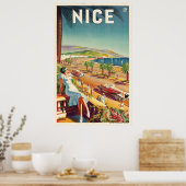 Nice France Vintage Travel Poster (Keuken)
