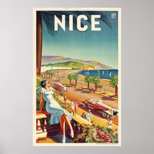 Nice France Vintage Travel Poster (Voorkant)