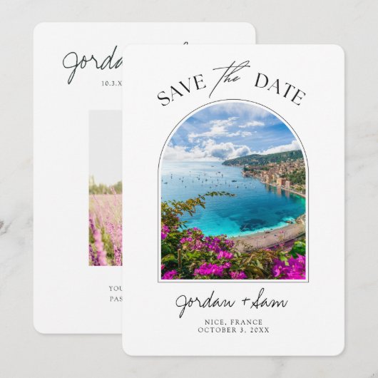 Nice France Wedding Save the Date Kaart (Voorkant / Achterkant)