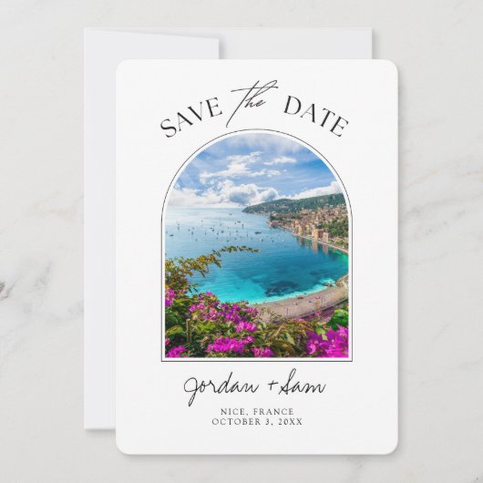 Nice France Wedding Save the Date Kaart (Voorkant)