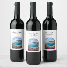 Nice Frankrijk Bruiloft Wijn Label