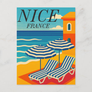 Nice Frankrijk Côte d'Azur Strand Reis Reizen Briefkaart
