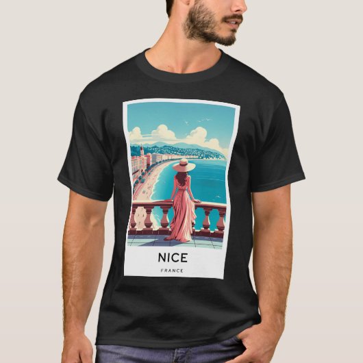 Nice Frankrijk - Digital Art Poster T-shirt (Voorkant)