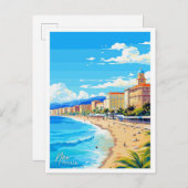 Nice Frankrijk Engeland Reizen illustratie Briefkaart (Voorkant / Achterkant)