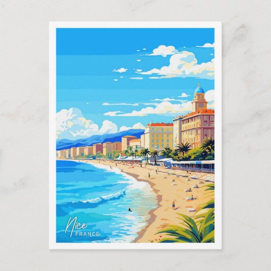 Nice Frankrijk Engeland Reizen illustratie Briefkaart (Voorkant)