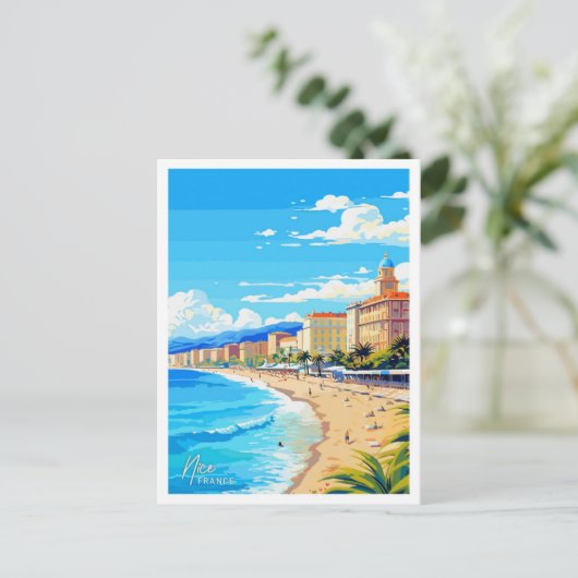 Nice Frankrijk Engeland Reizen illustratie Briefkaart (Staand voorkant)