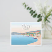 Nice Frankrijk Franse Riviera Pastel Travel Briefkaart (Staand voorkant)