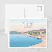 Nice Frankrijk Franse Riviera Pastel Travel Briefkaart (Voorkant / Achterkant)