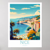 Nice Frankrijk Franse Rivièra Travel Poster Nice C (Voorkant)