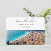 Nice Frankrijk Huwelijksbestemming Save the Date Kaart (Staand voorkant)