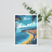 Nice Frankrijk  Kunst Reizen Illustratie Briefkaart (Staand voorkant)