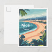Nice Frankrijk Kunstwerk Travel Place illustratie Briefkaart (Voorkant / Achterkant)