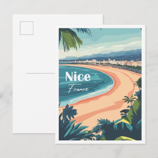 Nice Frankrijk Kunstwerk Travel Place illustratie Briefkaart (Voorkant / Achterkant)