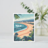 Nice Frankrijk Kunstwerk Travel Place illustratie Briefkaart (Staand voorkant)