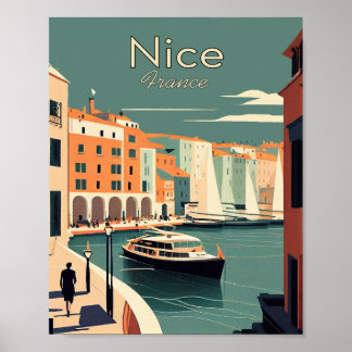 Nice Frankrijk - Minimalistisch  kunstPoster Poster