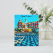 Nice Frankrijk Place Massena Olieverf Briefkaart (Staand voorkant)