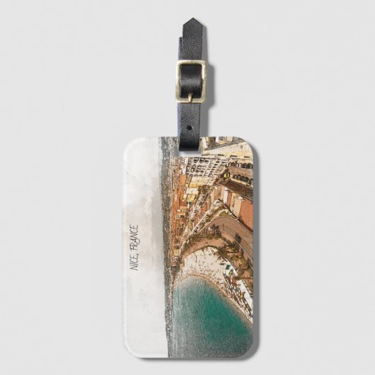 Nice Frankrijk Promenade des Anglais Bagagelabel (Voorkant (verticaal))
