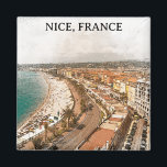 Nice Frankrijk Promenade des Anglais Magneet<br><div class="desc">Mooie Nice France Magnet met de beroemde Promenade des Anglais. Maakt een geweldig reissouvenir en cadeau-idee voor elke toerist en bezoeker van de Franse Riviera.</div>
