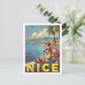 Nice Frankrijk Vintage Beroemde reisplaats Briefkaart (Staand voorkant)